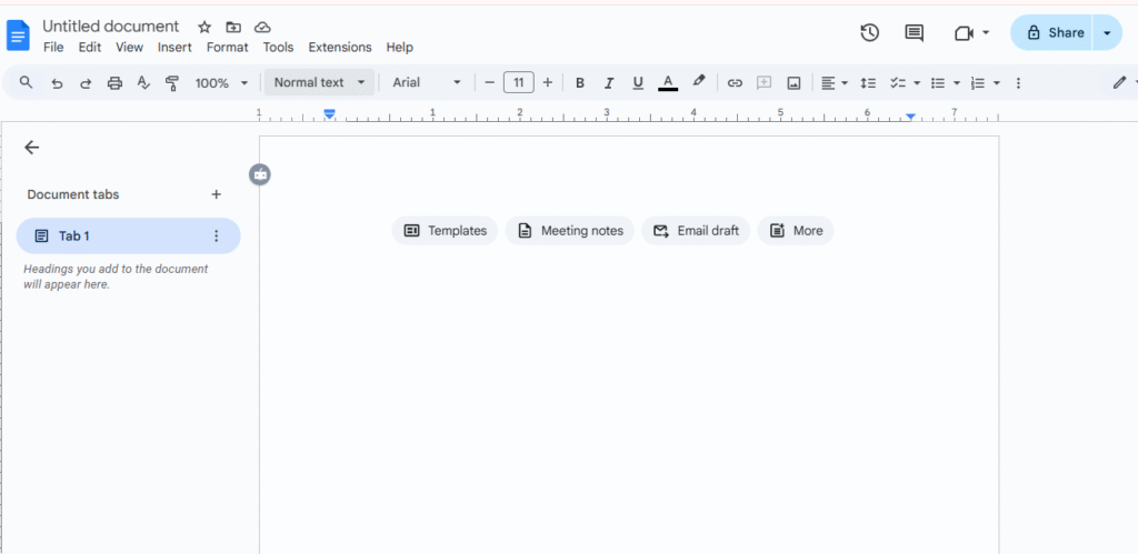 How margins are adjustable in Google Docs.